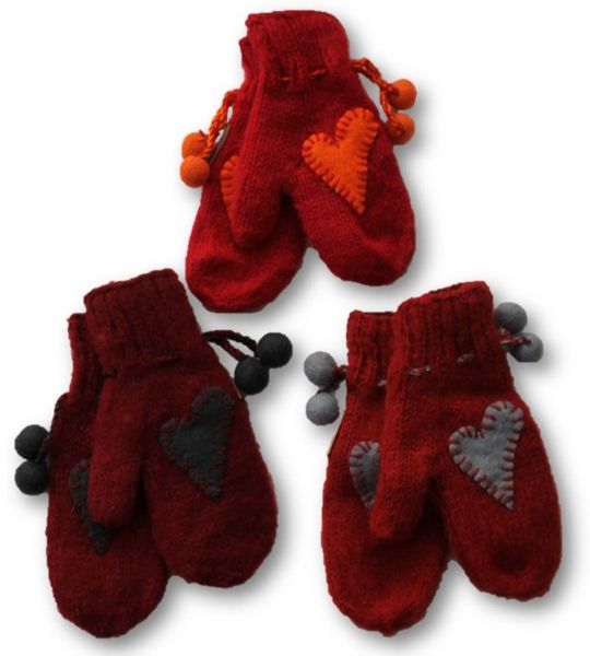 Votter med applikert hjerte