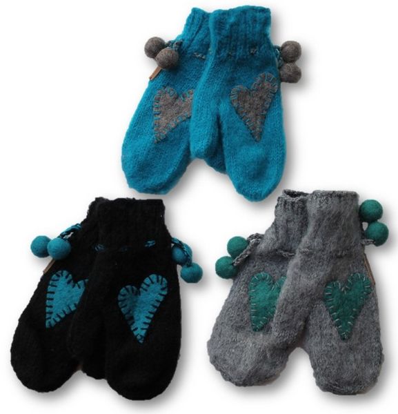 Votter med applikert hjerte